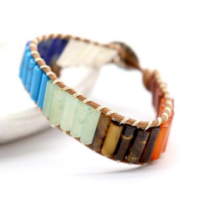 China Wholesale CLASSIC Boho Crystal Healing Natural Handmade 7 Chakra Bracelets For Women for sale