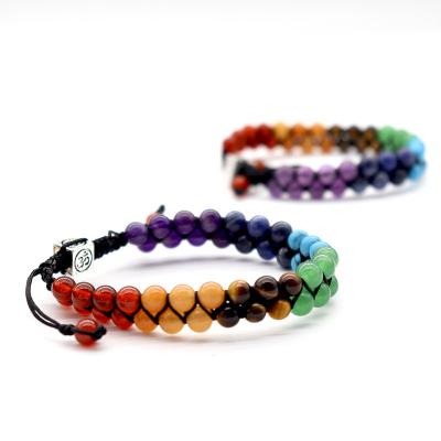 China CLASSIC Wholesale 7 Chakras Healing Crystals Bracelet Yoga Stone Beads Bracelets For Meditation Relax for sale