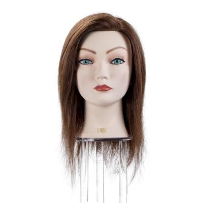 China Hair Cut Hair 100% Brown 12 Inch Female Head Doll Head Practice Cosmetology Mannequin For Hair Styling for sale