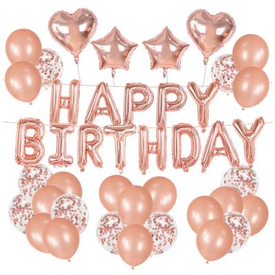 China 42 Pieces Gift Toy/Set Happy Birthday Letter Foil Balloons Baby Shower Party Decoration Globos Children's Inflatable Balloons for sale