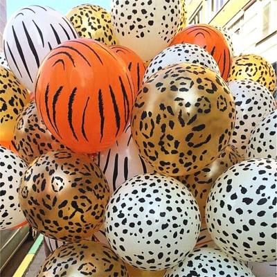 China Gift Toy Animal Printed Cow Tiger Zebra Leopard Latex Balloon Jungle Theme Birthday Wedding Decor Summer Party Baby Shower Supplies for sale