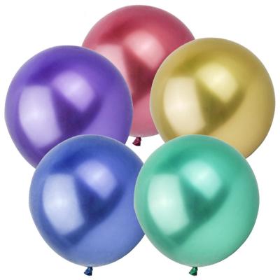 China Advertising Toy Wedding Party Decoration Chrome Balloon 18 Inch Metal Latex Balloon Happy Birthday Party Metallic Latex Balloon for sale