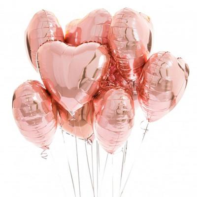 China Promotional Toy 10pcs 18inch Rose Gold Red Pink Love Foil Heart Helium Balloons Wedding Valentine's Day Birthday Party Balloons Globos for sale