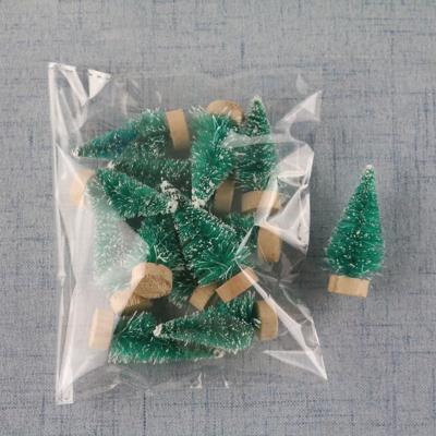 China 12 Piece Plastic Mini Christmas Tree White Green Blue Plastic Gold Sisal Silk Cedar Decoration Small Christmas Tree for sale