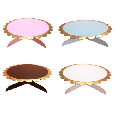 China Reusable Children's Birthday Cake Layer Cupcake Stand Disposable Dessert Paper Table Stand Wedding Party Cake Decorating Tool for sale