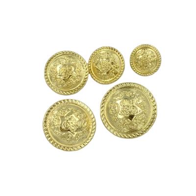 China Dry Cleaning Round Embossed Military Brass Buttons for sale