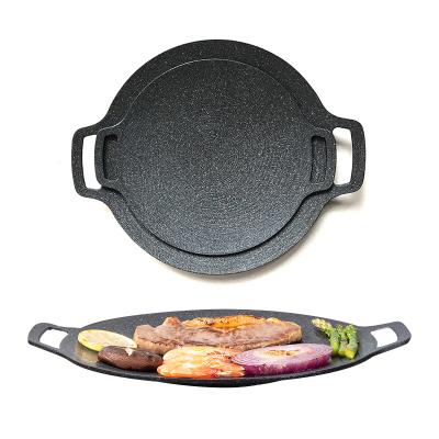 China Viable Outdoor Non-Stick Pan Korean Style Non-Stick BBQ Camping Pot Teppanyaki Induction Cooker Griddle Cast Iron Grill for sale