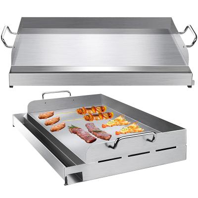 China High Quality Easily Cleaned Camping Griddle Pan Stainless Steel BBQ Grill Pan For Gas BBQ Grills for sale