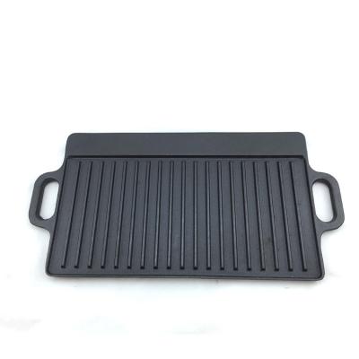 China Grill Pan Bbq Grill Bbq Korea Cast Iron Griddle Filters Commercial Rectangle Barbecue Pan for sale