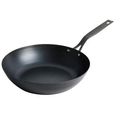 China 10 Inches Sustainable Carbon Steel Pan Best Sale Kitchen Cookware Black Frying for sale