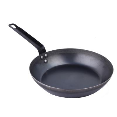 China Sustainable Wholesale Hotel Restaurant Kitchen Cooking Carbon Steel Black Frying Pan for sale