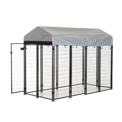 China Popular High Quality Wholesale Viable All Size Outdoor Dog Kennel Cage Strong Stainless Steel 10ft Free Standing Dog Cages and Crates for sale