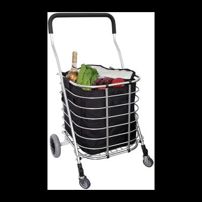 China Collapsible Collapsible Shopping Trolleys Smart Grocery Trolley Supermarket Metal Trolley Popular Foldable Shopping Trolley for sale