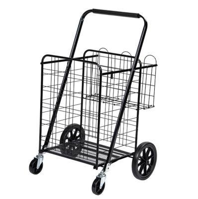 China Durable Factory Customized Portable Folding Steel Wire Shopping Carts For Supermarket Steel Wire Folding Shopping Cart for sale