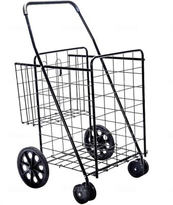 China Durable Factory Customized Portable Folding Steel Wire Shopping Carts For Supermarket Folding Steel Wire Smart Shopping Cart for sale