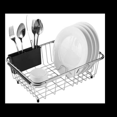 China Traditional Dish Rack Rustproof Drying Rack 304 Stainless Steel Over Sink Dish Drainer Drying Rack for sale