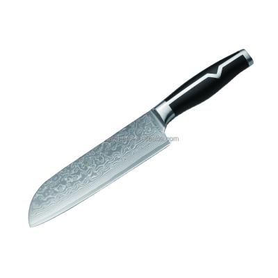 China Viable F24 VG10 Damascus 7 inch santoku knife for sale