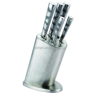 China Sustainable B18 6pcs Kitchen Knife Set With Stainless Steel Knife Block for sale