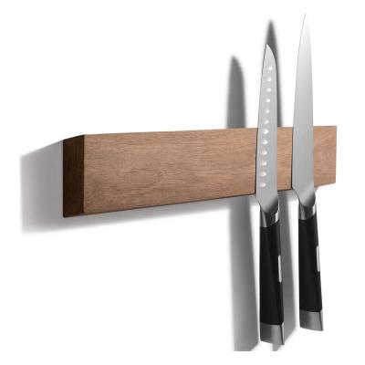 China Sustainable Premium Wooden Walnut Knife Holder Magnetic Holder For Kitchen for sale