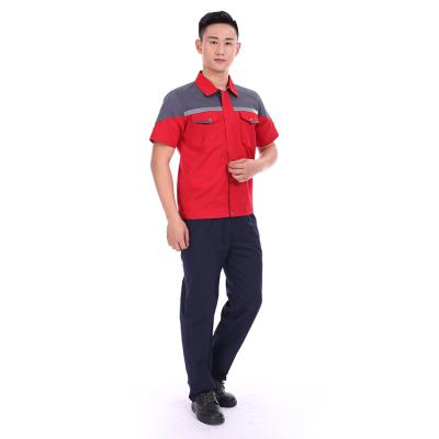 China Fine Twill CVC Twill Summer Mens Casual Durable Mechanical Short Sleeve Workwear Shirt for sale