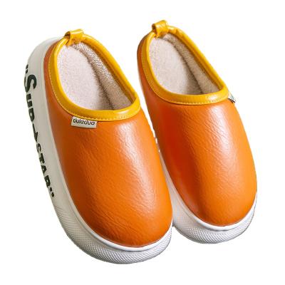 China 2021 lightweight male cotton slippers winter wear thick-soled indoor cotton waterproof and non-slip warm couples home wholesale tow for sale