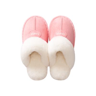 China New Fashion Trend 2020 Fashion Winter Cotton Home Slippers Lovers Anti-skid Warm Plush Slippers for sale