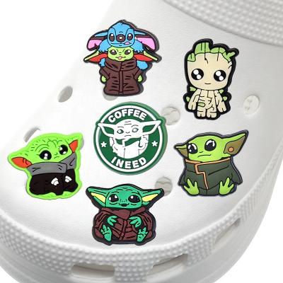 China Clog Charm Baby Yoda Kids Fang Shoe Charm For Bracelet Sandal Slipper Croc Charms Decoration for sale