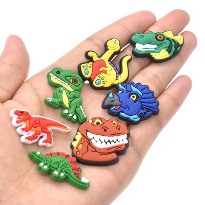 China Wholesale Custom Clog Charm PVC Dinosaur Kids Fang Shoe Charms Clogs Shoe Charms Accessories for sale