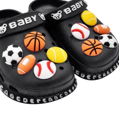 China Clog charm sports football baseball croc shoes charms for adult croc charms PVC shoe charms for croc shoes for sale