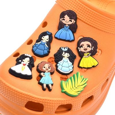 China Rubber Shoe Lace Charms Princess PVC Rhinestone Fang Charms Clog Charms For Custom Shoe Clog Charms Decoration for sale