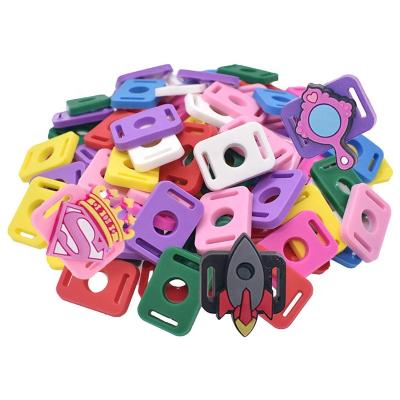 China Colorful Clog Charm Factory Wholesale Seller Shoe Lace Charm Buckle Lace Buckles Adapter Fit Shoe Charms for sale