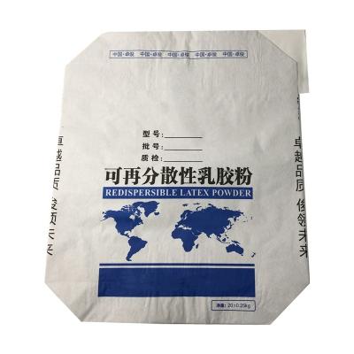 China Custom Biodegradable Logo Printing 25kg 50kg Kraft Paper Bag Laminated PP Woven Valve Cement Bag for sale