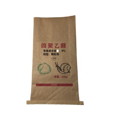 China Biodegradable Printing Logo Kraft Paper Factory Custom Paper In Sales Glue Cement Bag Zhejiang Chemical Flashing for sale