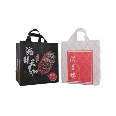 China Durable Double Handle Wholesale Lightweight Tote Non Woven Bags Cheap Reusable Shopping for sale