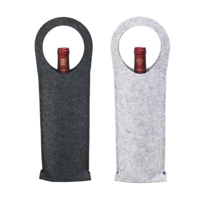 China New Design Custom High Quality Felt Handled Red Wine Bottle Bag Gift Packaging for sale