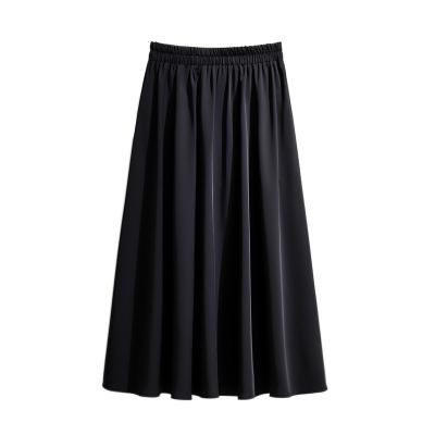 China Printing LM9058Q New Skirt All-match Solid Color Mid Length Slim A-Line Pleated Skirt Plus Size Women's Clothing for sale