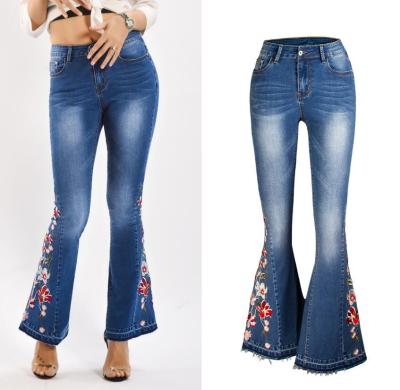 China ZY2704A 2021 New Breathable Custom Fashion Women Denim Jeans Flare Comfy Stretch Jeans Ripped Skinny Women for sale