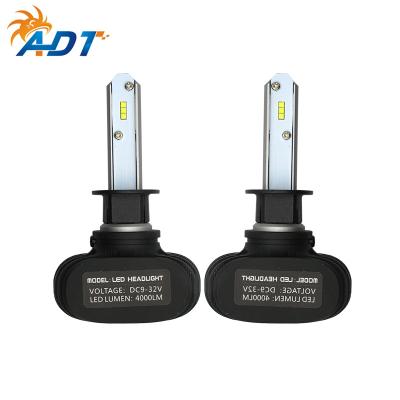 China ADT aluminum 6000k 8000 lumens motorcycle canbus fanless h4 r4 error S1 led headlight h1 for sale