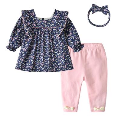 China Breathable Mesh 0-3year Flower Baby Clothes Fall Dresses for sale