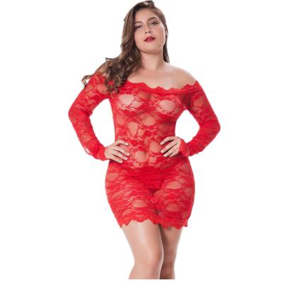 China Red Spandex/Cotton Lace Corset Bustier Dress Bodice Plus Size Babydoll Sexy Lingerie For Fat Women for sale