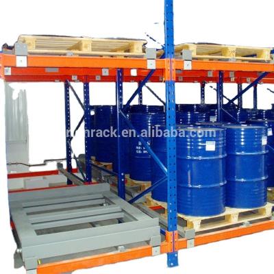 China Adjustable Corrosion Protection Heavy Duty Push Back Paddle Racking System for sale