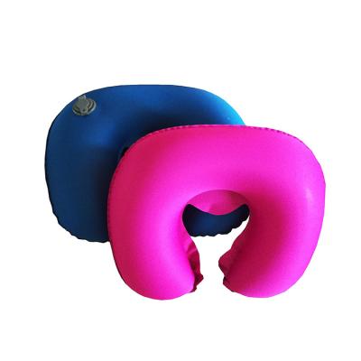 China Great Price Colorful High Quality Inflatable U-shape Travel Neck Pillow For Sleeping for sale