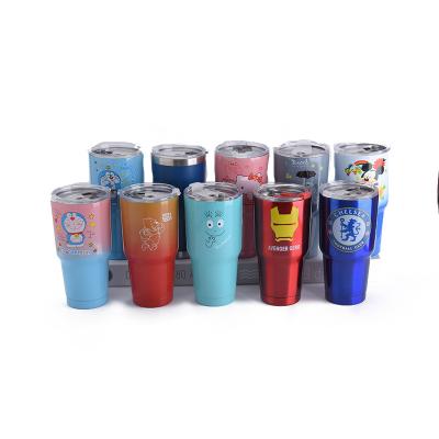 China 900ml Cartoon Viable Large Capacity Bottle Sports Double Wall Vacuum Stainless Steel Cup for sale