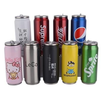 China 2021 Amazon best selling sublimation blank stainless steel wall cola water bottle PORTABLE double thermos vacuum coke cans for sale