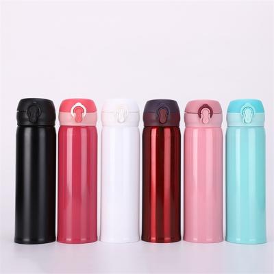 China PORTABLE 350ml 500ml personalized rubber liner plastic frosted thermal water bottle with custom logo for sale