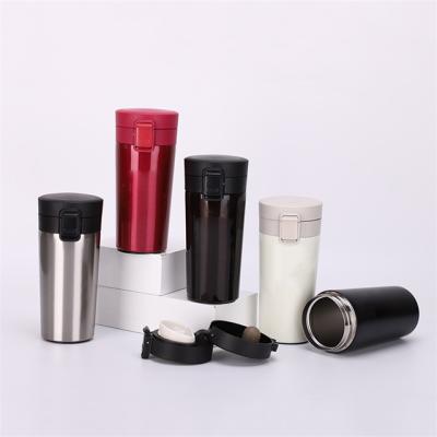 China Viable Wholesale Customized Double Wall Stainless Steel Coffee Travel Mug Insulated Mug With Straw And Lid Stainless Steel Tumbler for sale