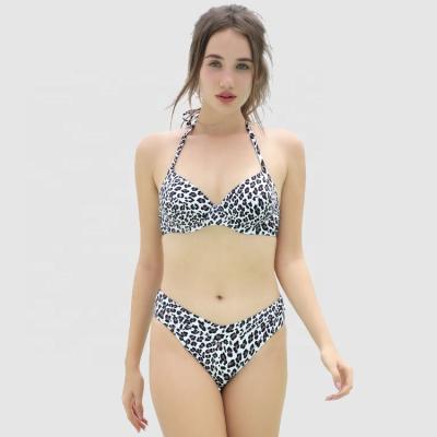 China Breathable Underwire 2020 Ladies Bikini Set Leopard Two Piece Swimsuit Female Swimwear for sale