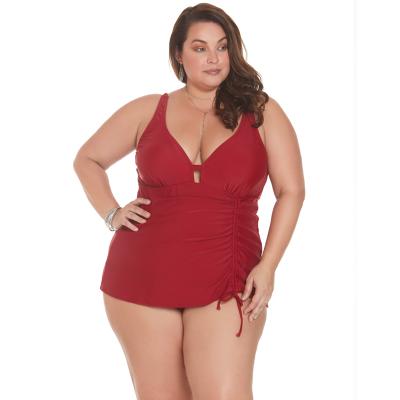 China Women's Plus Size Tummy Control Breathable Side Strapped One Piece Dress Swimwear for sale