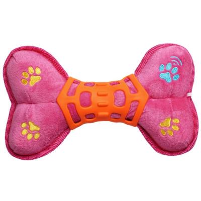 China Wholesale New Stored Bone Squeaky Chew Teeth Cleaning Bite Resistant Plush Rubber Interactive Dog Chewing Toys for sale