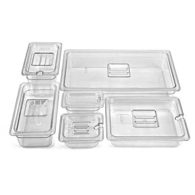 China Hotel Buffet Food Equipment Food Grade PC Food CASSEROLE, Refrigerated Fresh Storage Box, Polycarbonate GN Containers with Lid Plastic Transparent Food Dish for sale